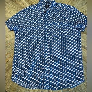 Men’s J.Crew flamingo print Large Flex Washed Slim Fit Button Down Shirt